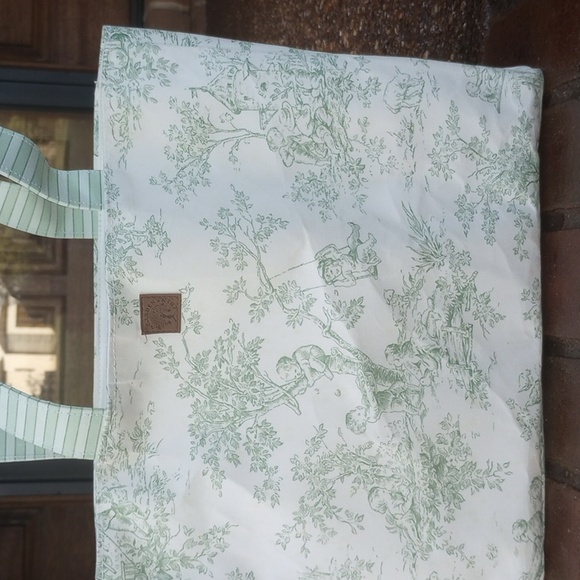 Other - Vintage Style Toile Green and Cream Medium Tote Bag